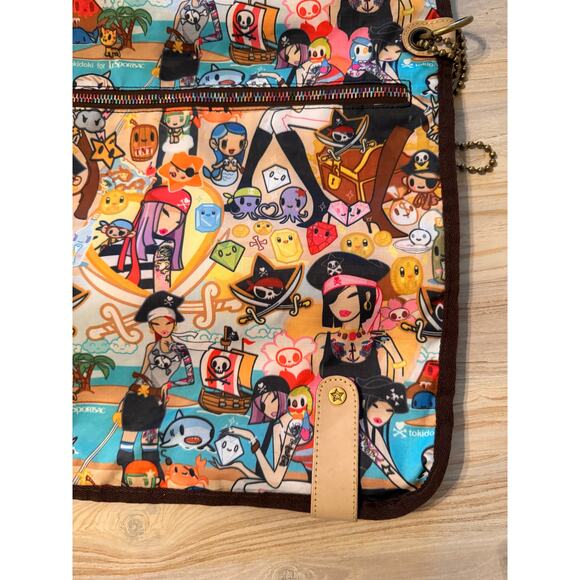 LESPORTSAC Tokidoki Corriere Pirates Messenger Large Foldable Shoulder Bag RARE - Picture 2 of 10